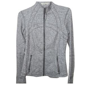 Lululemon Define Jacket Luon Heathered Black Size 8 Slim Fit Thumbholes
